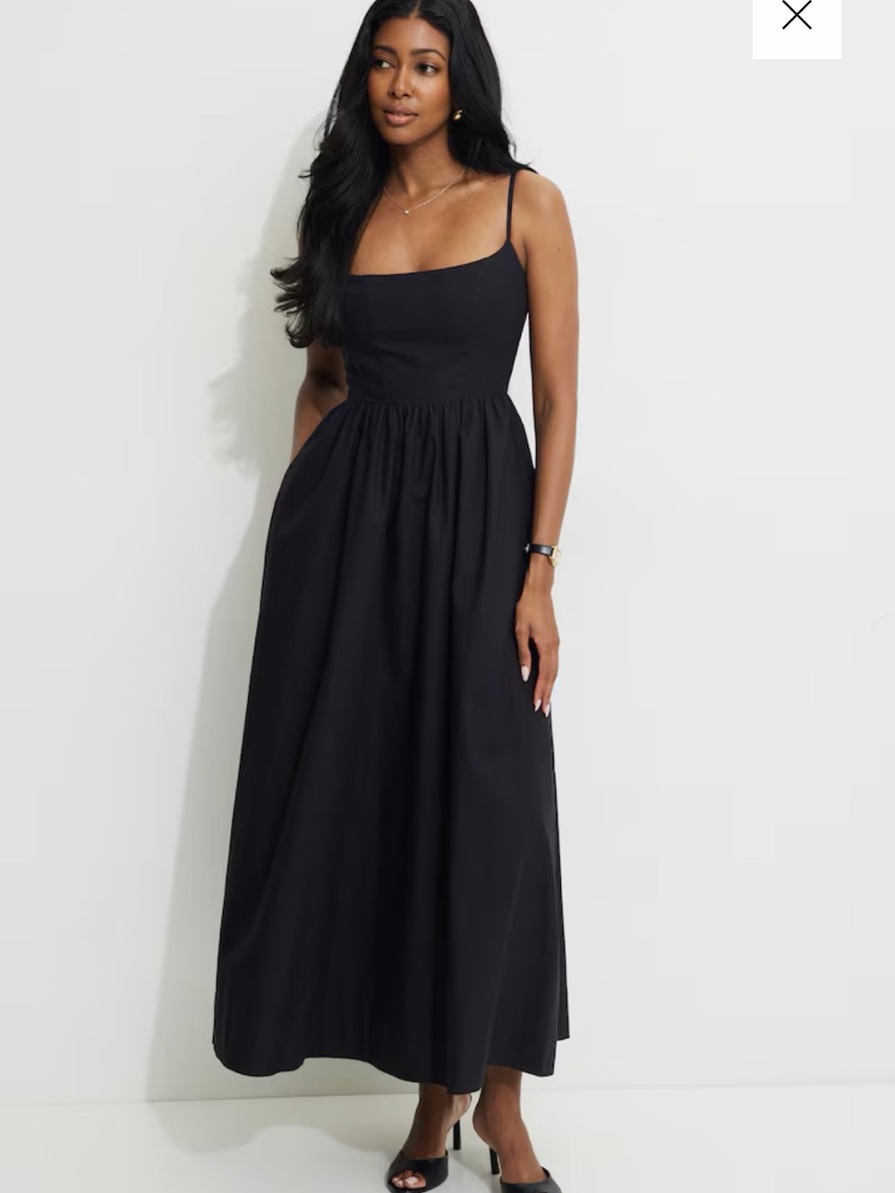 NWT | Dynamite Bustier Poplin Maxi Dress | Size S | Black